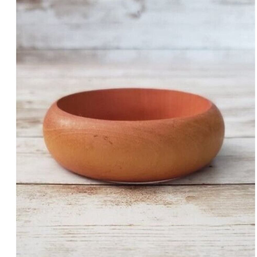 Vintage Bracelet / Bangle Orange Wooden Chunky Bracelet